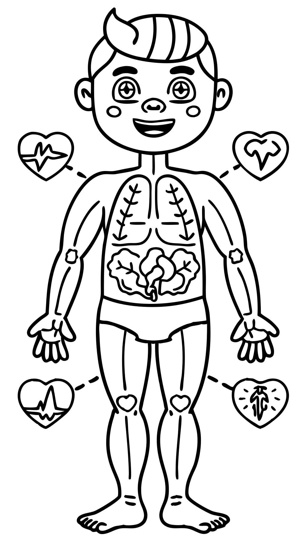 Página para colorear del cuerpo